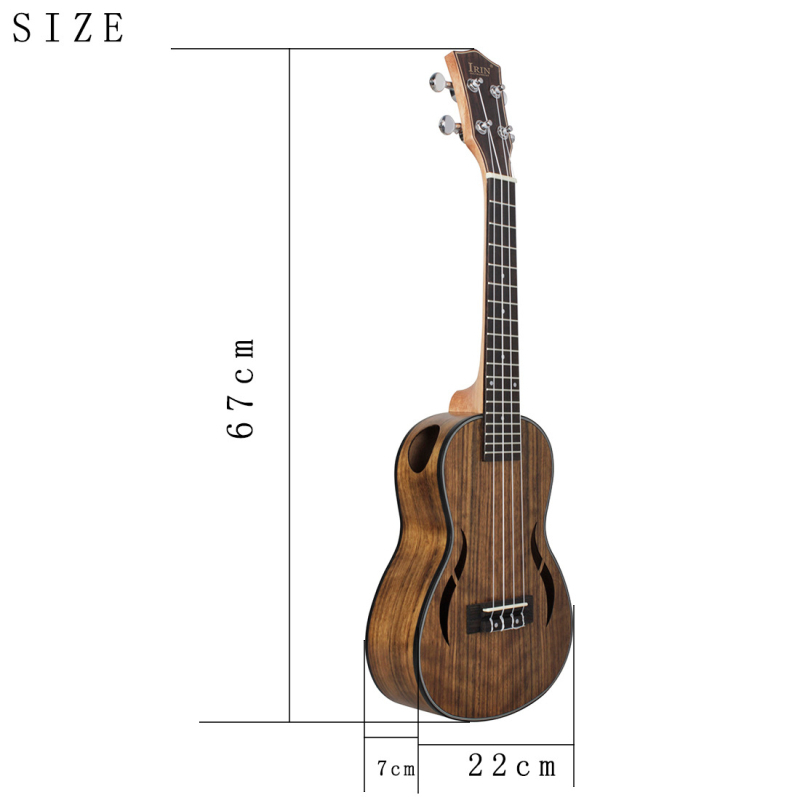 IRIN ukulele από ξύλο καρυδιάς — μοντέλα UK2360/UK2660/UK2170, κατάλληλο για αρχάριους, συσκευασία σε ταψί