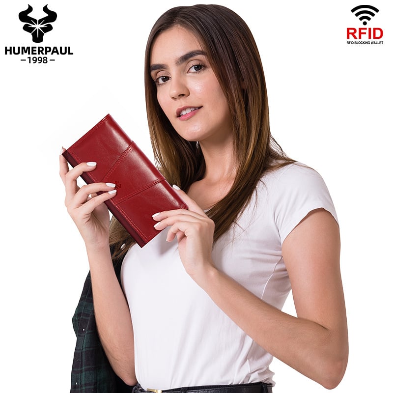 BP922 bőr pénztárca a HUMERPAUL-tól — felsőréteg marhabőrből, poliészter bélés, városi minimalista stílus