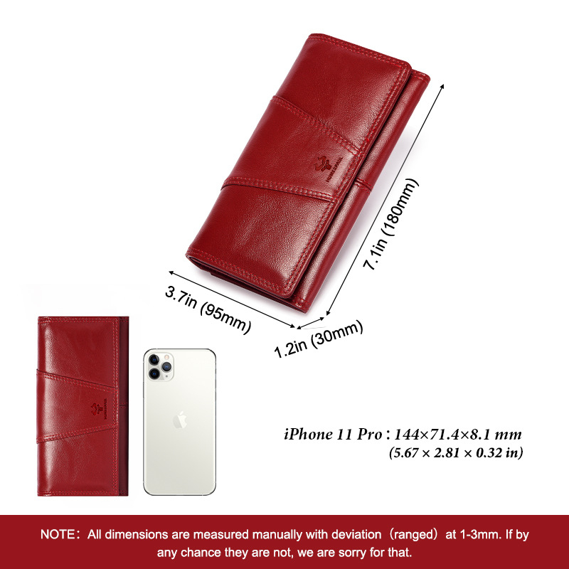 BP922 bőr pénztárca a HUMERPAUL-tól — felsőréteg marhabőrből, poliészter bélés, városi minimalista stílus