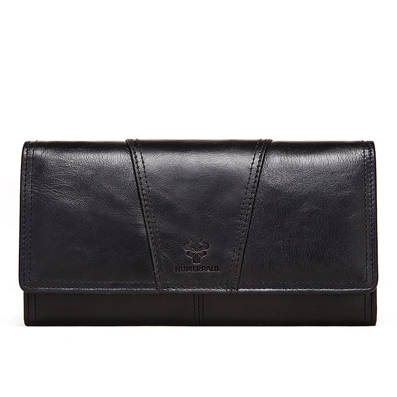 BP922 bőr pénztárca a HUMERPAUL-tól — felsőréteg marhabőrből, poliészter bélés, városi minimalista stílus