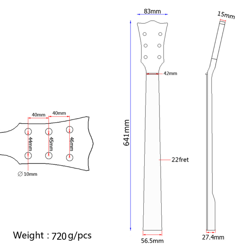 GS403 Αξεσουάρ κεφαλής κιθάρας, ξύλο