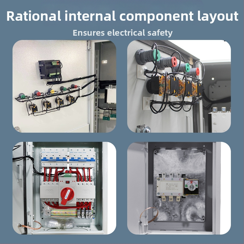 Двоен автоматичен превключвател за прехвърляне (ATS) 63A 4P — шкаф за разпределително табло, железен корпус, IP54, CCC сертифициран, късо съединение 30