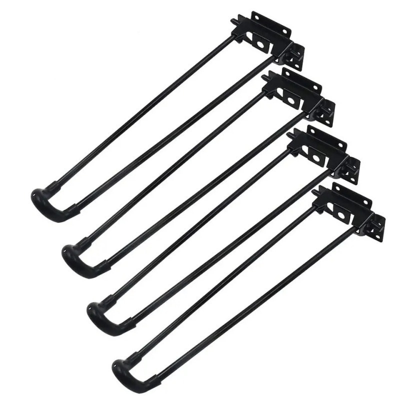 Összecsukható asztallábak, vasból, U-alakú leválasztható kivitel, testreszabható modell, alkalmas nappaliba, hálószobába és kültérre, modern minimalista stílus