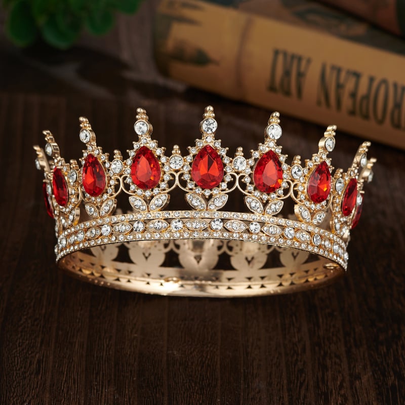 Baroko apvalus galvos vainikėlis su 16 krištolo lašelių, lydinys, diamantinį apdorojimą, balti krištolai, moteriško stiliaus