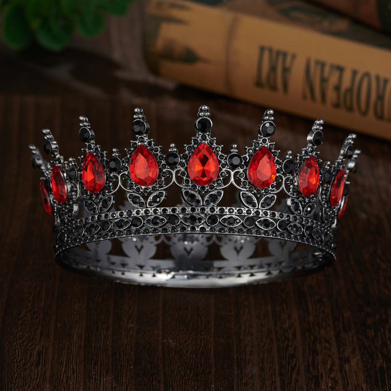 Baroko apvalus galvos vainikėlis su 16 krištolo lašelių, lydinys, diamantinį apdorojimą, balti krištolai, moteriško stiliaus