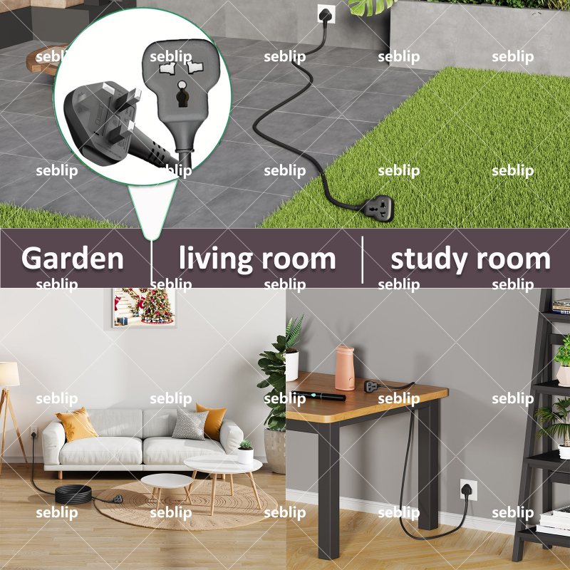 Britu standarta vadu ar universālo ligzdu, pārslodzes aizsardzība, ugunsizturīgs korpuss, droša aizvēršana dažādiem lietojumiem (16A, 220-250V, 3250W, CE)