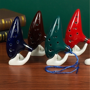 Κεραμική οκαρίνα με 12 τρύπες σε τονικότητα C, γυαλισμένο πορσελάνι, διακόσμηση με θερμή σφράγιση, σχέδιο κινεζικού στυλ