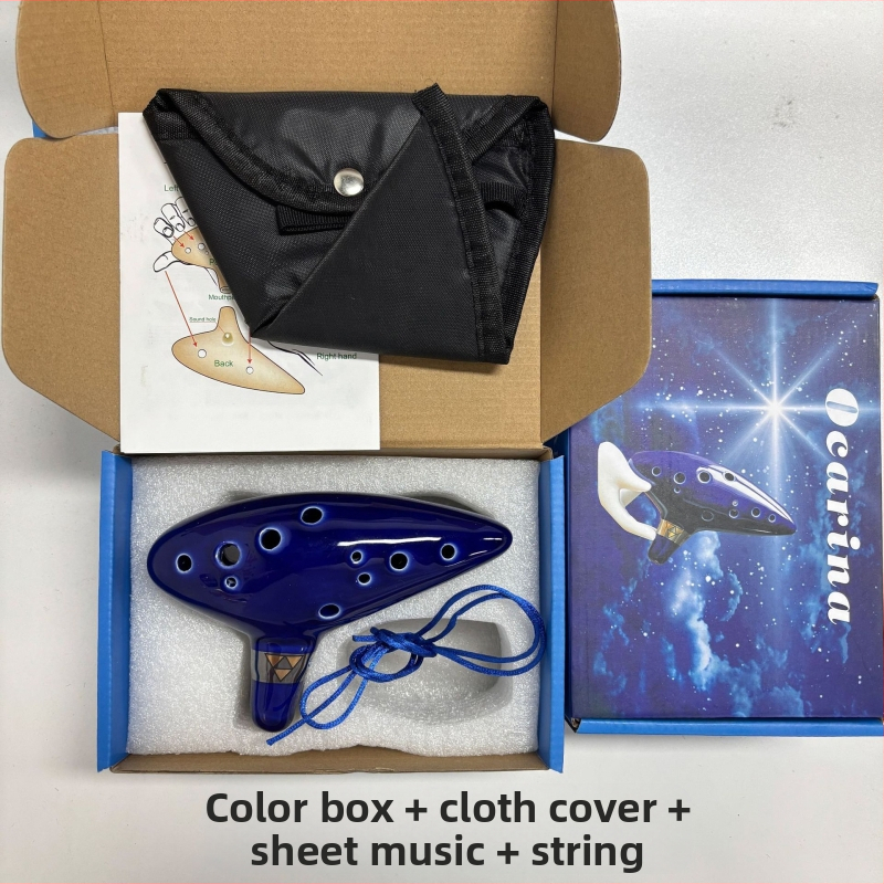 Κεραμική οκαρίνα με 12 τρύπες σε τονικότητα C, γυαλισμένο πορσελάνι, διακόσμηση με θερμή σφράγιση, σχέδιο κινεζικού στυλ