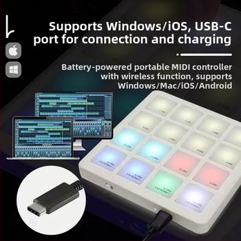 M-VAVE SMC PAD Pocket - Pad Mini MIDI Keyboard Controller, carcasă ABS