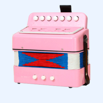 KONGSHENG 7-ключов преносим клавирен акордеон с 2 баса, 16-гласова полифония, 100 тембъра, 11–50 демонстрационни песни