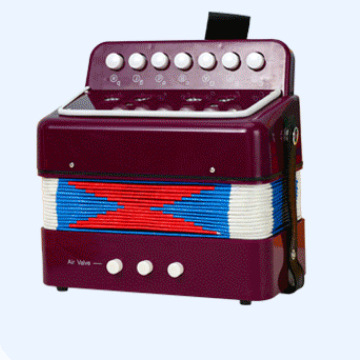 KONGSHENG 7-ключов преносим клавирен акордеон с 2 баса, 16-гласова полифония, 100 тембъра, 11–50 демонстрационни песни