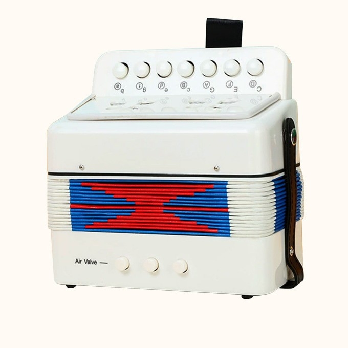 KONGSHENG 7-ключов преносим клавирен акордеон с 2 баса, 16-гласова полифония, 100 тембъра, 11–50 демонстрационни песни