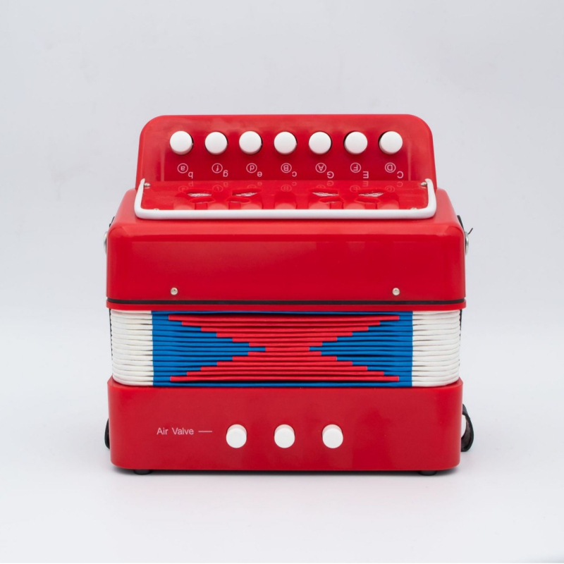 KONGSHENG 7-ключов преносим клавирен акордеон с 2 баса, 16-гласова полифония, 100 тембъра, 11–50 демонстрационни песни