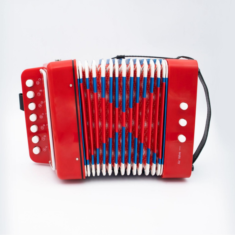 KONGSHENG 7-ключов преносим клавирен акордеон с 2 баса, 16-гласова полифония, 100 тембъра, 11–50 демонстрационни песни
