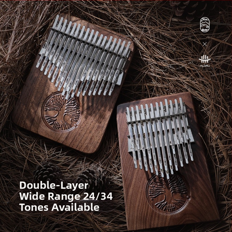 Калимба за палец, 24 тона, ключ C, двупластова, включва полутонове