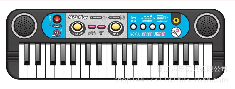 MQ Plastmasas elektroniskā klaviatūra bērniem ar mikrofonu – daudzfunkcionāla izglītojoša rotaļlieta vecuma 4–6 gadi