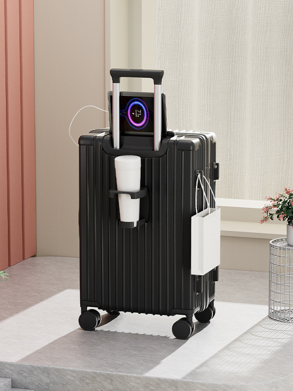 2 részes utazótáskakészlet ABS+PC-ből, USB-porttal, vízálló és antibakteriális, 360° görgők, zipzáras nyitás, jelszavas zár, 4 kg