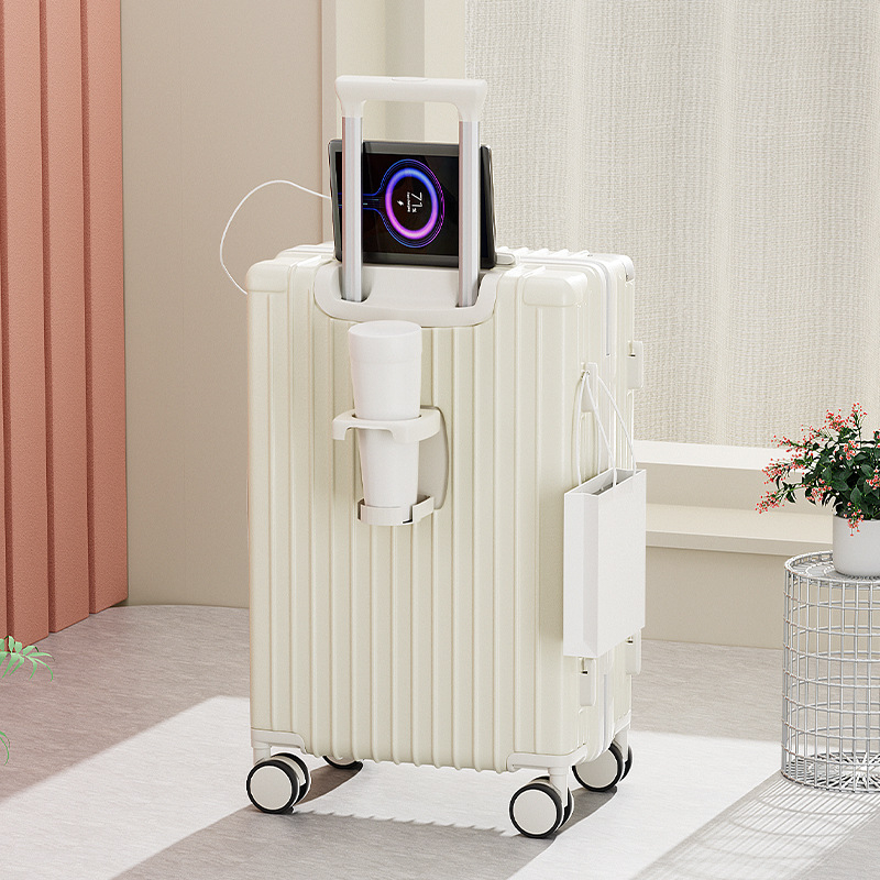 2 részes utazótáskakészlet ABS+PC-ből, USB-porttal, vízálló és antibakteriális, 360° görgők, zipzáras nyitás, jelszavas zár, 4 kg