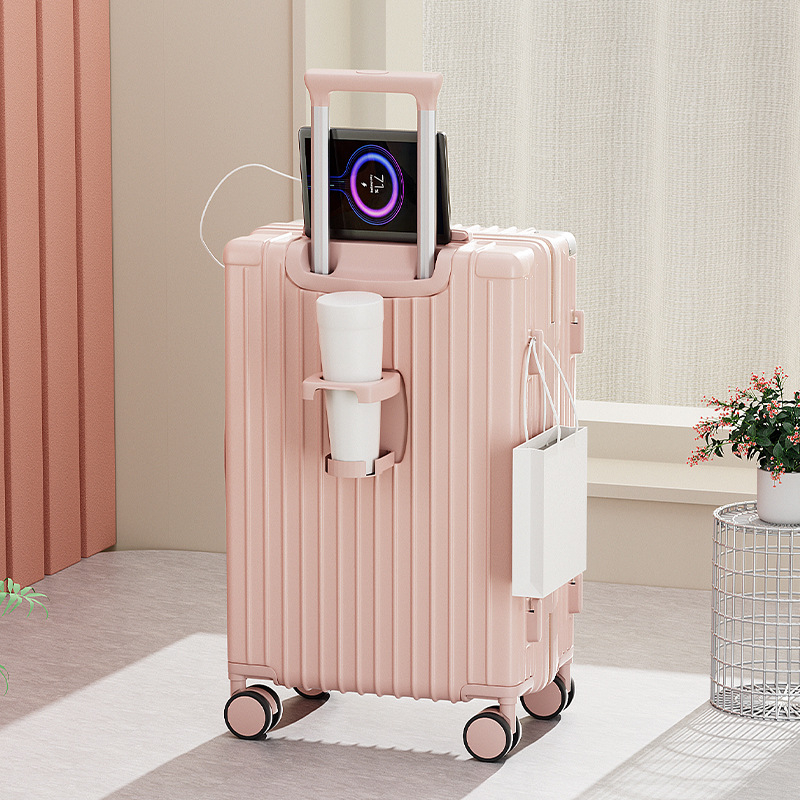 2 részes utazótáskakészlet ABS+PC-ből, USB-porttal, vízálló és antibakteriális, 360° görgők, zipzáras nyitás, jelszavas zár, 4 kg