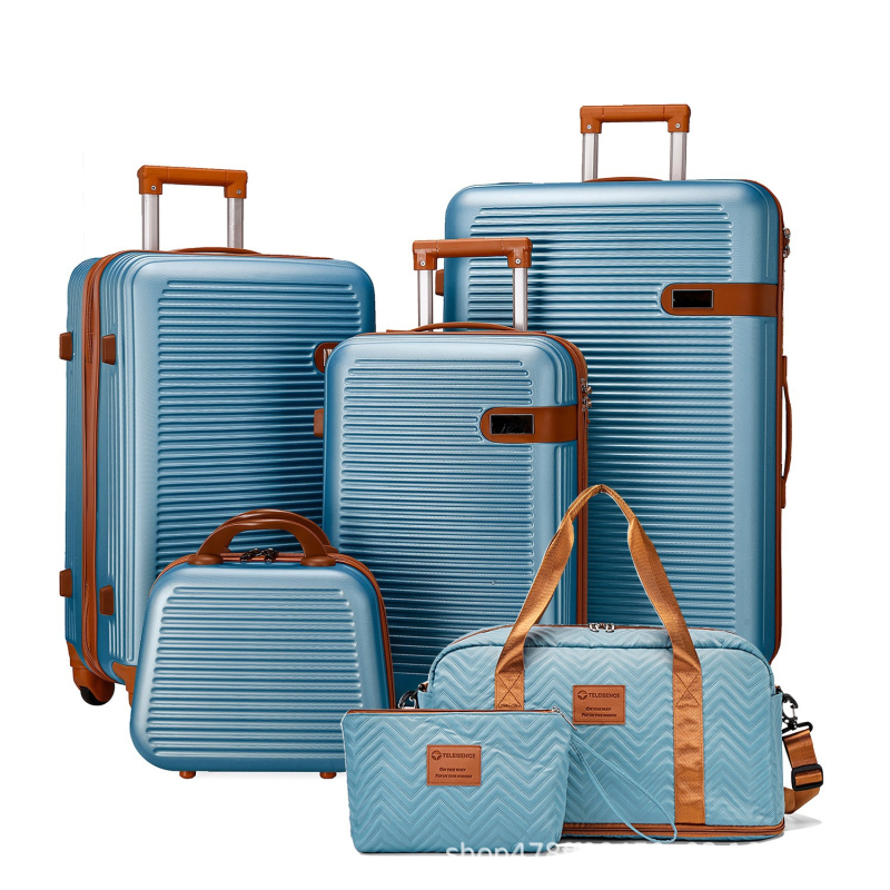 Treson uniszex ABS bőrönd, ultrakönnyű 1,23 kg, cipzáros nyitás, forogó kerekek, poliészter bélés