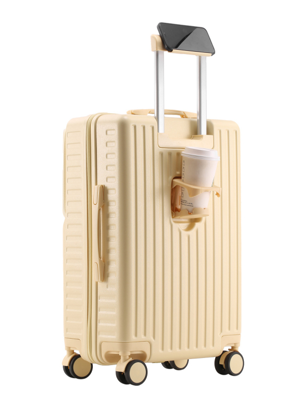 Valiză cu deschidere frontală ABS+PC – durabilă și ușoară, 4,5 kg, roți universale 360°, încuietoare cu combinație obișnuită, valiză de afaceri multifuncțională