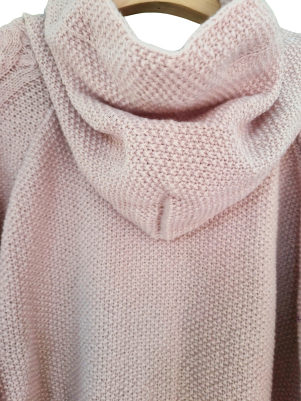 Cardigan tricotat cu glugă și buzunare, 95% poliester, mâneci lungi, lungime medie, croială obișnuită, iarnă 2024