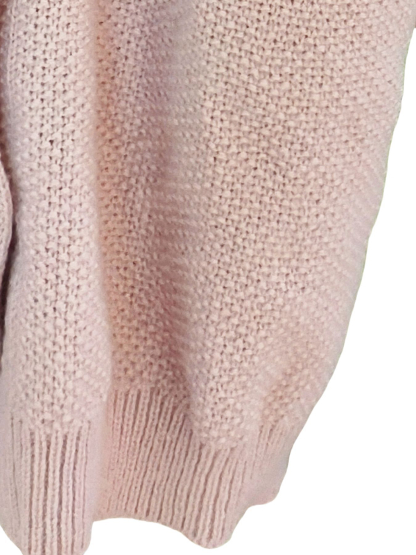 Cardigan tricotat cu glugă și buzunare, 95% poliester, mâneci lungi, lungime medie, croială obișnuită, iarnă 2024