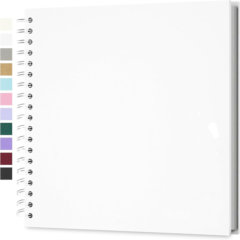 Moko scrapbook nuotraukų albumas – spiralinio įrišimo, vestuvėms ir kūdikiams prisiminimai, 40 puslapių, 100 g/m² popieriaus