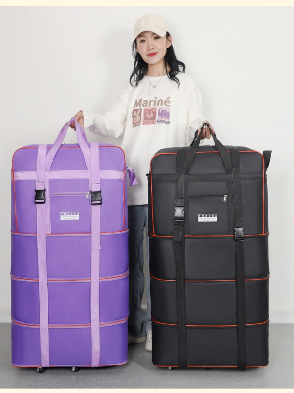 Feiyi 56-75L чанта за багаж с Oxford плат, водоустойчива, сгъваема, с телескопични универсални колела