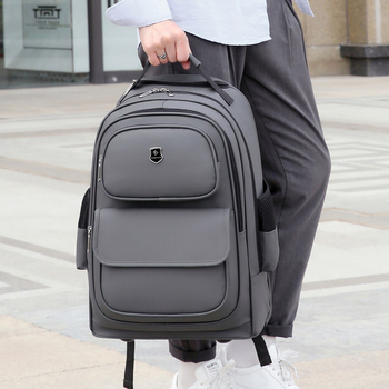 Rucsac de călătorie din PU, capacitate 20–35 L, compatibil cu laptop de 15 inchi, curele cu pernă de aer, căptușeală din poliester