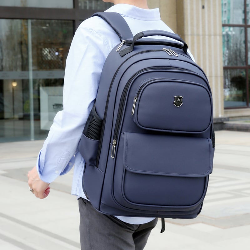 Rucsac de călătorie din PU, capacitate 20–35 L, compatibil cu laptop de 15 inchi, curele cu pernă de aer, căptușeală din poliester