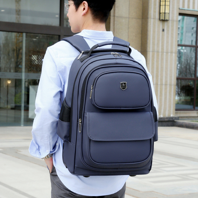 Rucsac de călătorie din PU, capacitate 20–35 L, compatibil cu laptop de 15 inchi, curele cu pernă de aer, căptușeală din poliester