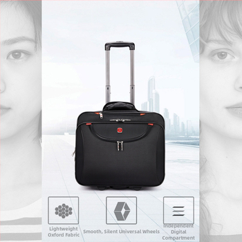 Πολυλειτουργικό Τροχήλατο Κουτί Αποσκευών από Oxford Ύφασμα, Αδιάβροχο, Άνοιγμα με Φερμουάρ, Τροχός Μονής Κατεύθυνσης, Μοντέλο 888#, για Επιχειρηματικά Ταξίδια
