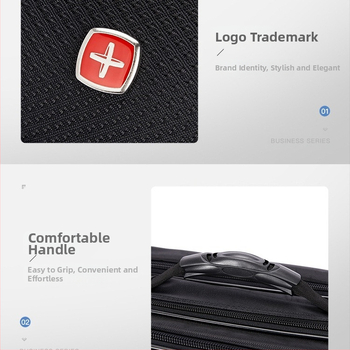 Πολυλειτουργικό Τροχήλατο Κουτί Αποσκευών από Oxford Ύφασμα, Αδιάβροχο, Άνοιγμα με Φερμουάρ, Τροχός Μονής Κατεύθυνσης, Μοντέλο 888#, για Επιχειρηματικά Ταξίδια