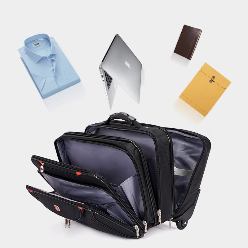 Multifunkcionális gurulós utazótáska Oxford anyagból, vízálló, cipzáras nyitás, modell 888#, üzleti utazásokhoz