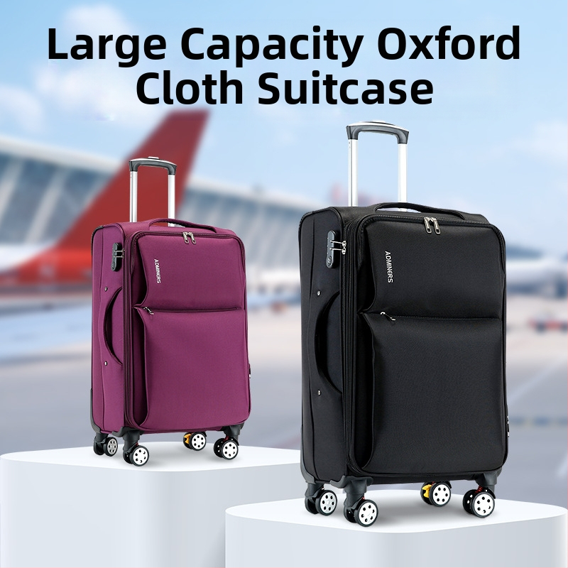 Valiză unisex din pânză Oxford, cu roți universale, deschidere cu fermoar, greutate 5,5 kg, încuietoare cu combinație standard