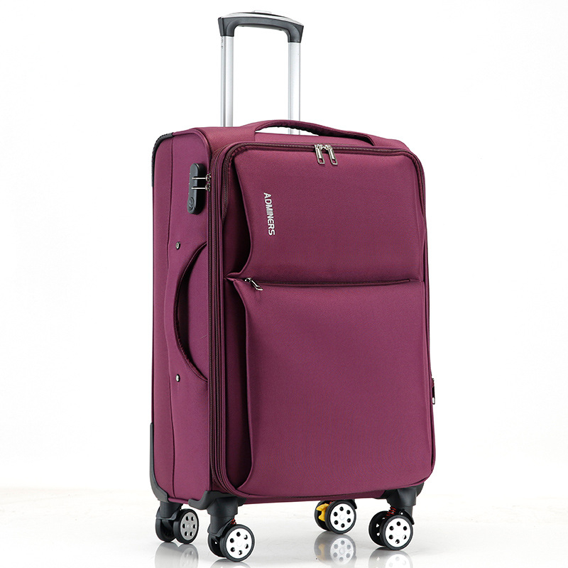 Valiză unisex din pânză Oxford, cu roți universale, deschidere cu fermoar, greutate 5,5 kg, încuietoare cu combinație standard