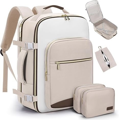 Раница за пътуване от Oxford плат, съвместима с 16-инчов лаптоп, капацитет 36–55 л, извити презрамки, за пътуване и отдих на открито