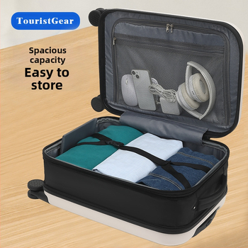 Αναδιπλούμενη βαλίτσα χειραποσκευών από PC, ελαφριά και ανθεκτική, TSA συνδυαστικό κλείδωμα, άνοιγμα με φερμουάρ, κυκλικοί τροχοί, βάρος 2,95 kg