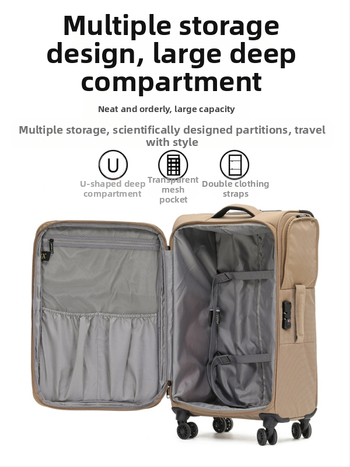 Ανδικο-γυναικεία βαλίτσα από ύφασμα Oxford, επεκτάσιμη, με TSA κλειδαριά, περιστρεφόμενους τροχούς και πολλαπλά διαμερίσματα