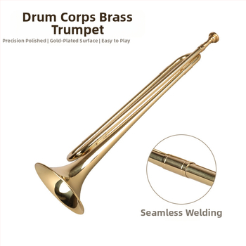 Тромпет в Bb, Haichuan Musical Instruments, Лаково златно покритие, Модел Lacquer Gold Youth No., Тегло около 260 g