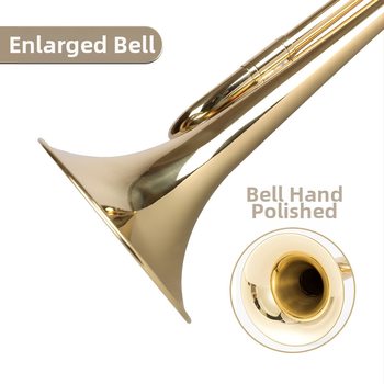 Тромпет в Bb, Haichuan Musical Instruments, Лаково златно покритие, Модел Lacquer Gold Youth No., Тегло около 260 g