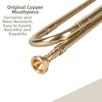 Тромпет в Bb, Haichuan Musical Instruments, Лаково златно покритие, Модел Lacquer Gold Youth No., Тегло около 260 g