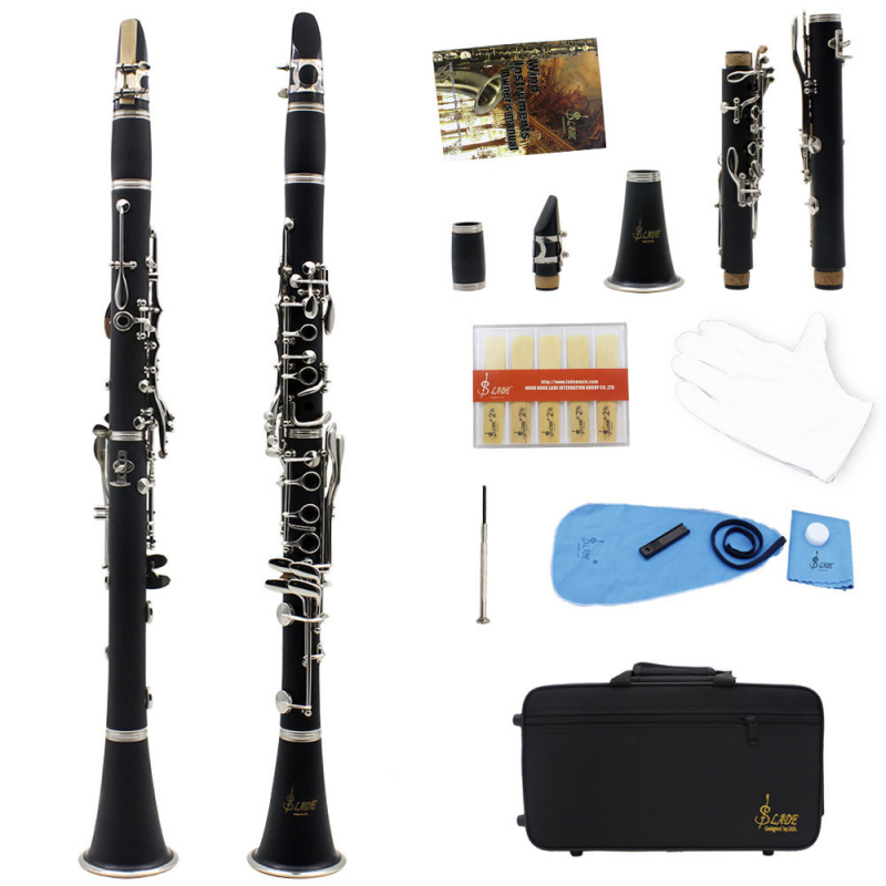 LADE кларинет в B‑flat със ABS корпус, 17 клавиша, 6 клавиша конфигурация, опаковка от пяна