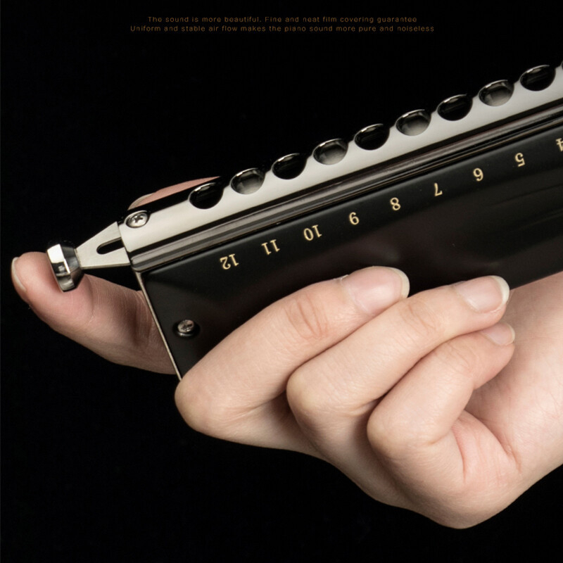 Напівмасштабна хроматична хармоника, 12 отвори, тоналност C, модел GM-0648, марка JDR