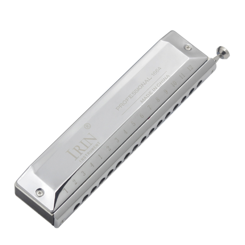 IRIN 1664 хроматична хармоника, 16 отвора, метални тонални отвори, медно покритие на капачетата