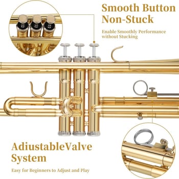 ADDIE Bb тромпет, месингов инструмент с лакиран финиш, Bb ключ