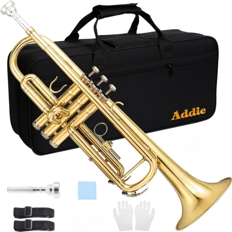ADDIE Bb тромпет, месингов инструмент с лакиран финиш, Bb ключ