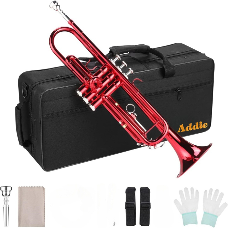 ADDIE Bb тромпет, месингов инструмент с лакиран финиш, Bb ключ