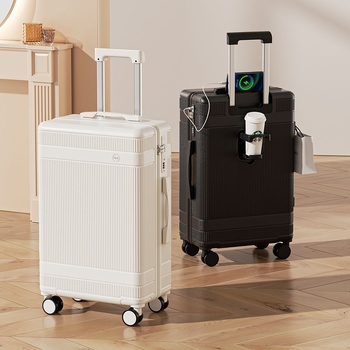 Uniszex bőrönd univerzális kerekekkel, többfunkciós, cipzáros nyitás, selyemvirág mintás anyag, bélés PC, kombinációs zár, utazótáska mamának és gyermeknek